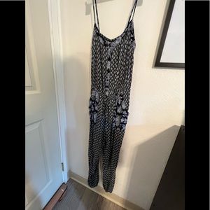 American Eagle Blue Floral Paisley Jumpsuit